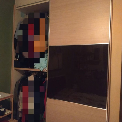 Built-in wardrobe with glass like new, dimensions 261x185x60 cm