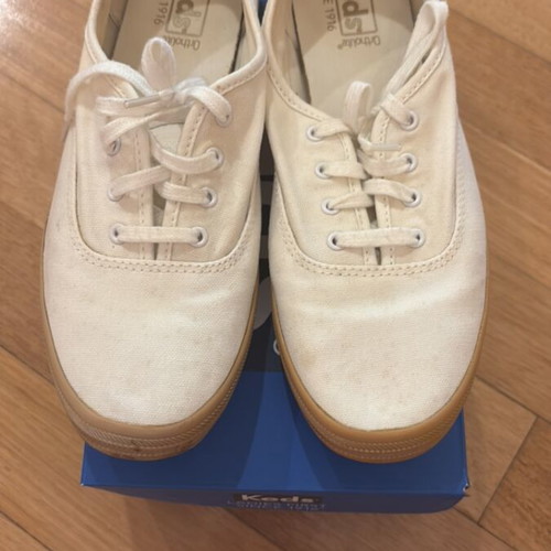 Keds sneakers size 39 used, beige with gold sole