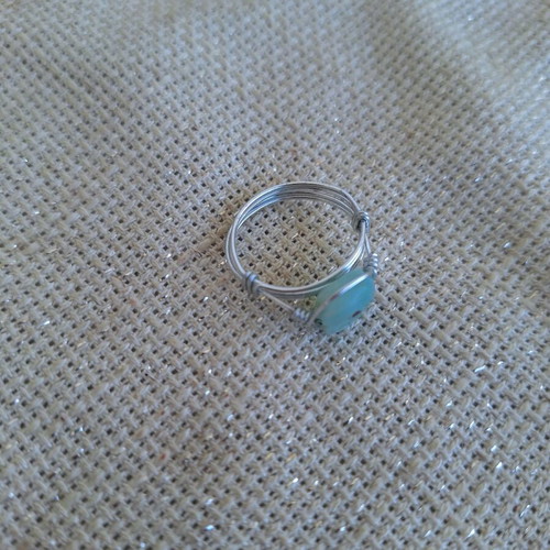 Larimar ring handmade, new, turquoise and silver