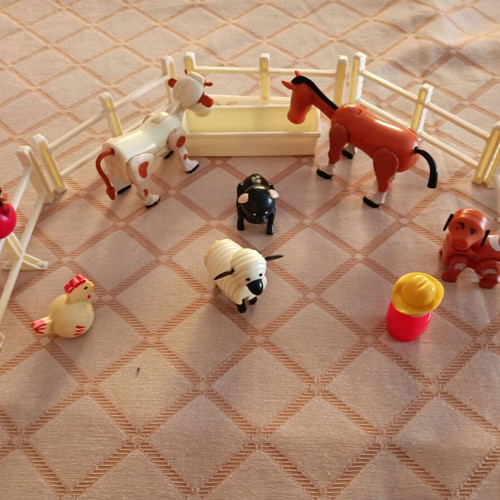 Fisher Price Little People Farm used, rare '70s with animals and fence
