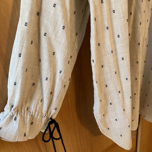 Zara embroidered shirt with puff sleeves, new, size L