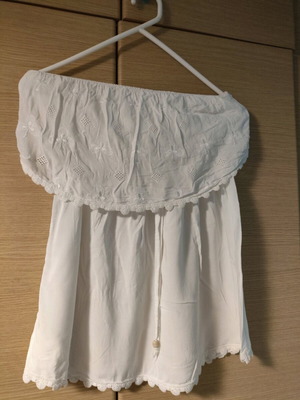 Strapless blouse like new, white, size L