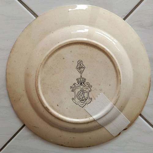 Commemorative Plate used, English 19th century with Athena