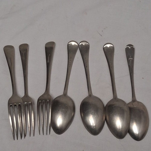 British military cutlery set WW2 used, 7 pieces, Broad Arrow
