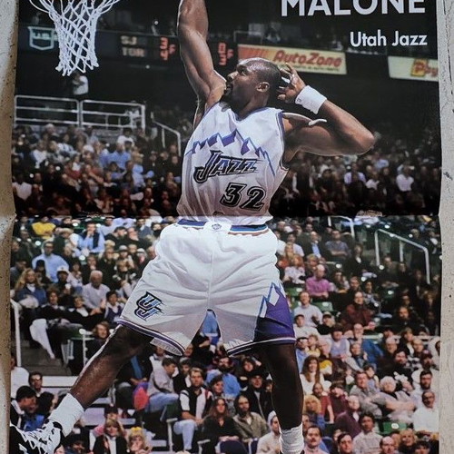 Karl Malone Utah Jazz Hoop poster like new