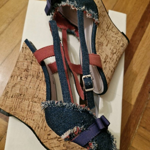 CafeNoir women's platform shoes blue like new, size 36
