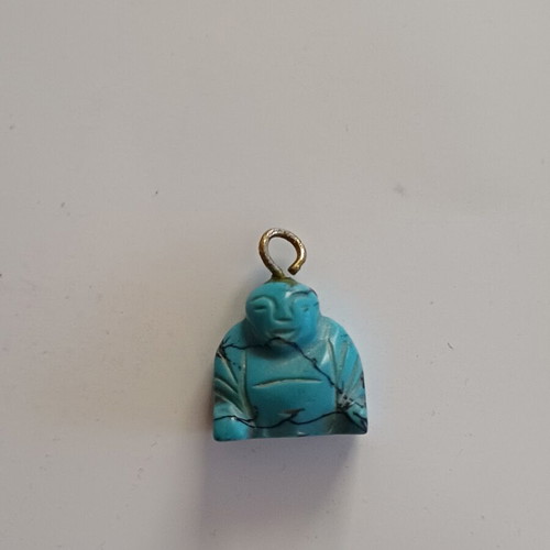 Vintage Smiling Buddha pendant from natural turquoise