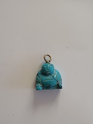Vintage Smiling Buddha pendant from natural turquoise