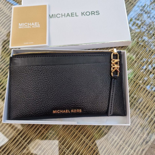 Leather card holder Michael Kors black new