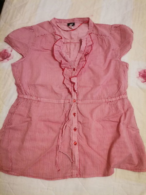 Πουκάμισο H&M ριγέ κόκκινο άσπρο, μέγεθος XL, καινούργιο