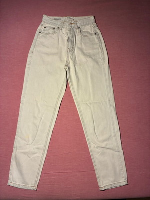 Pull and Bear jeans used, light blue almost white, size 34 with prints