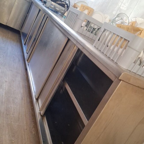 Inox counter with shelves like new