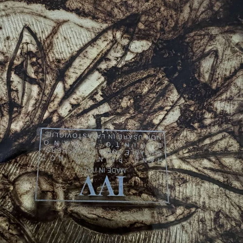 IVV serving platter made in Italy handpainted 40cm like new, gold brown