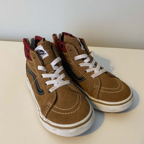 Vans kids boots used with check detail, size 25.5