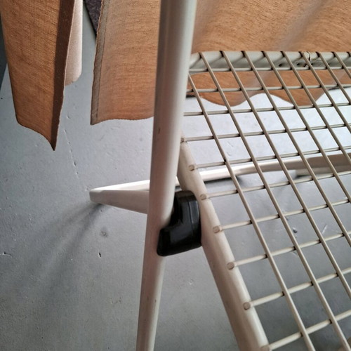 Talin folding chairs used, metal grid design, set of 2, 1980