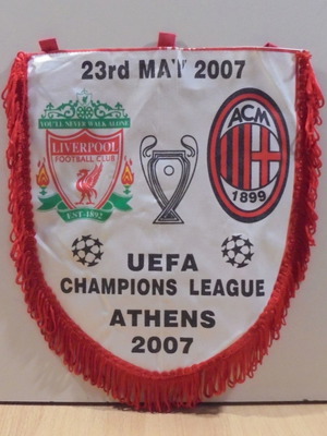 Liverpool Vs Milan σημαία τελικού Champions League Αθήνα 2007 μεταχειρισμένη