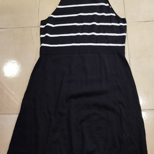Zara knitted dress striped black and white like new, size M