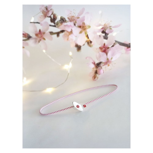 Unisex Handmade Martis Bracelets Set of 2 with Red and White Cord New