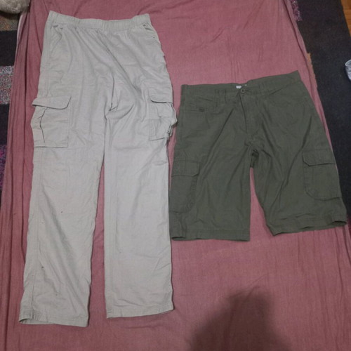 Kids jeans set like new, beige and green