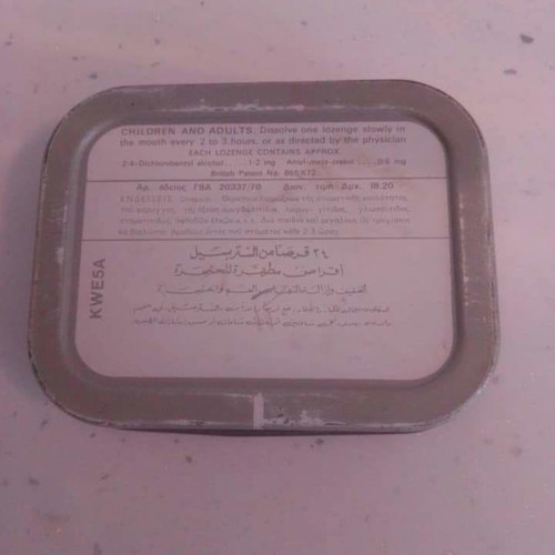 Strepsils tin used, 1970s