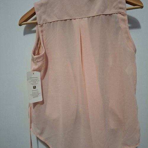 Sleeveless vest with transparency, new, soft pink