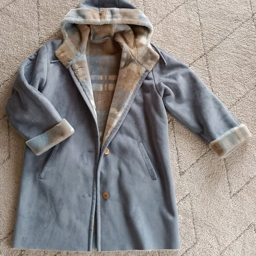Mouton coat sky blue like new