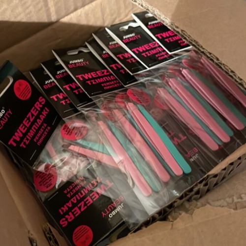 Mini eyebrow tweezers set, 48 pieces