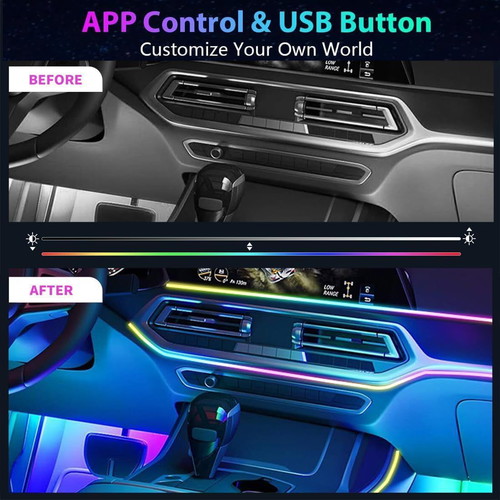 CISSIYOG QCFWDFWD 6-in-1 RGB ambient LED car lighting with smartphone control
