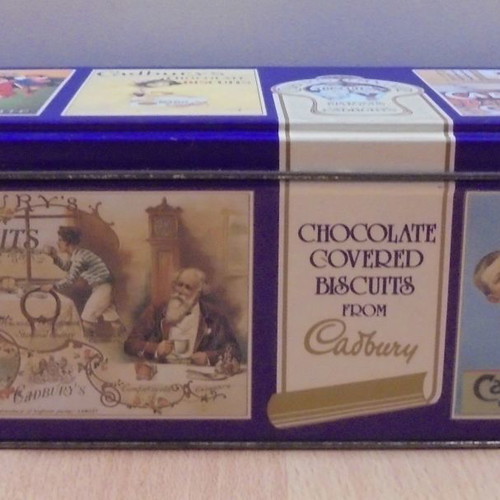 Cadbury's old metal chocolate biscuit tin used, empty