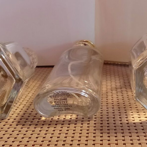 Oriflame vintage glass perfume bottles set of 3