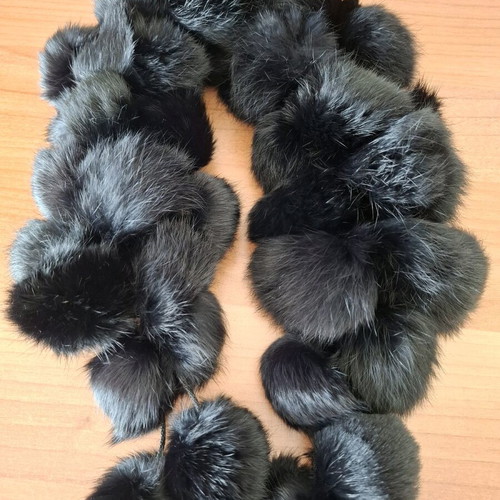Fur collar like new, genuine black fur length 75cm