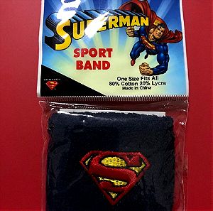 SUPERMAN BLUE SPORT SWEAT WRIST BAND DC COMICS NEW