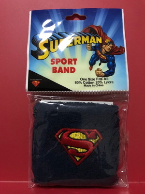 Superman Blue Sport Sweat Wrist Band new DC Comics