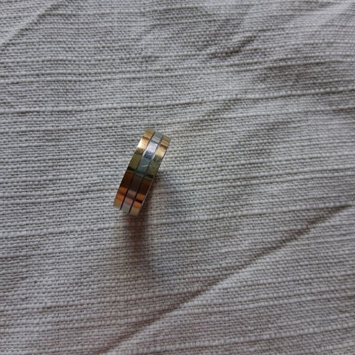 Steel ring silver and gold color like new