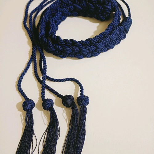Handmade curtain tiebacks like new, dark blue, 1.30m