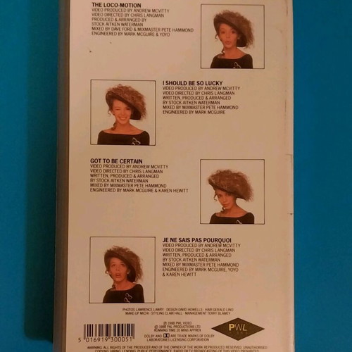 Kylie Minogue The Videos 1988 VHS like new, collector's item