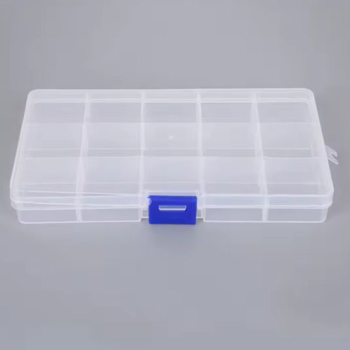 Jewelry storage box new with 15 compartments transparent