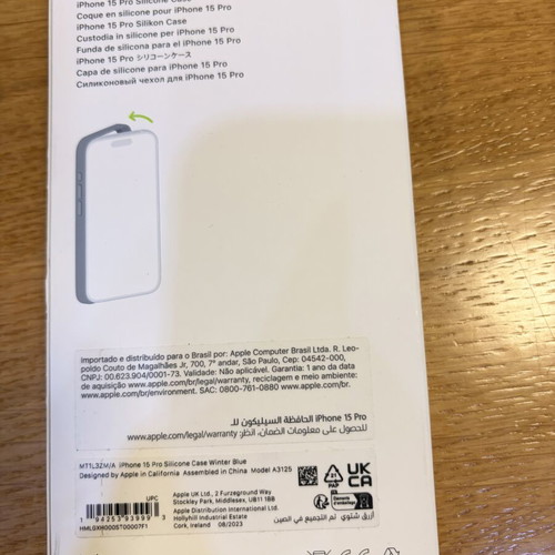 Apple Case for iPhone 15 Pro new, Pacific Blue