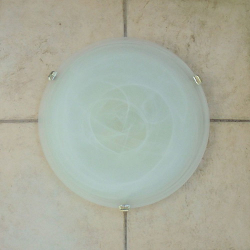 Ceiling light milky two-light plafonnier, 40 cm diameter