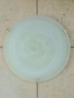 Πλαφονιέρα οροφής γαλακτώδης δίφωτη, διάμετρος 40 cm