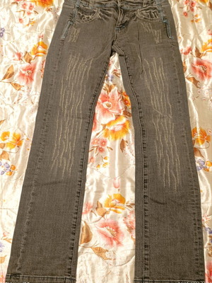Women's gray elastic fitted jeans like new size 38