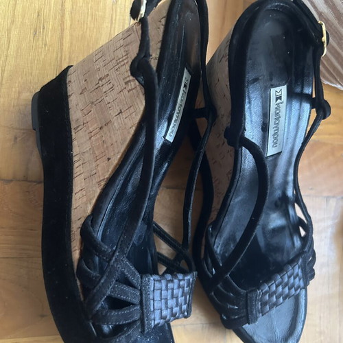 Kalogirou platform sandals used, size 38, black