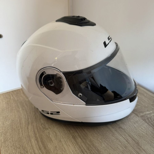 LS2 Strobe II motorcycle helmet, white, XXL 63–64 cm
