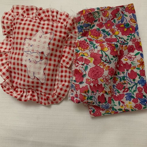 Handmade doll pillowcases and sheet used