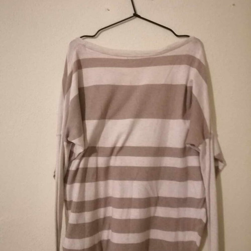 Striped blouse used, size S, beige and white