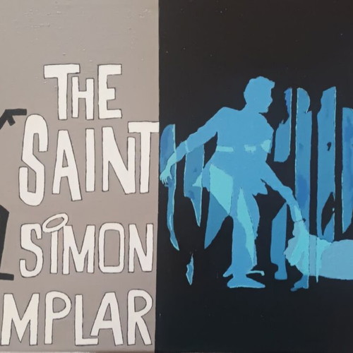 The Saint Handpainted Acrylic Painting on Canvas, Like New