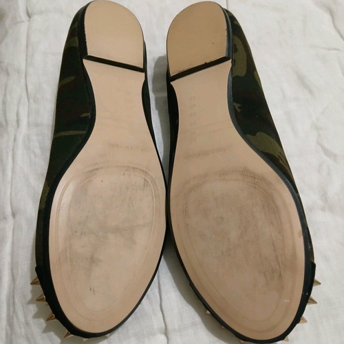 Zara ballerinas with gold studs, size 37, camouflage