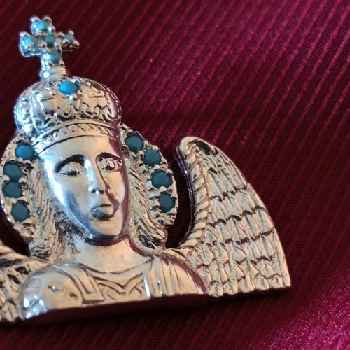 Silver amulet unused with Archangel Michael Mandamadou
