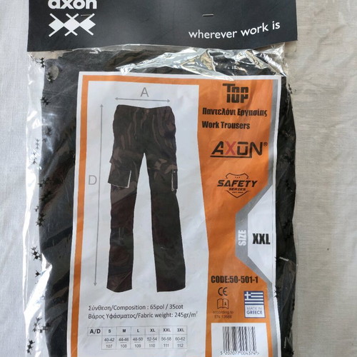 Axon Top work trousers XXL black new