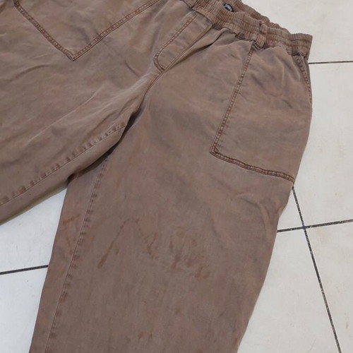 Brown elastic jeans pants used, size 54, stretch waist up to 72 cm